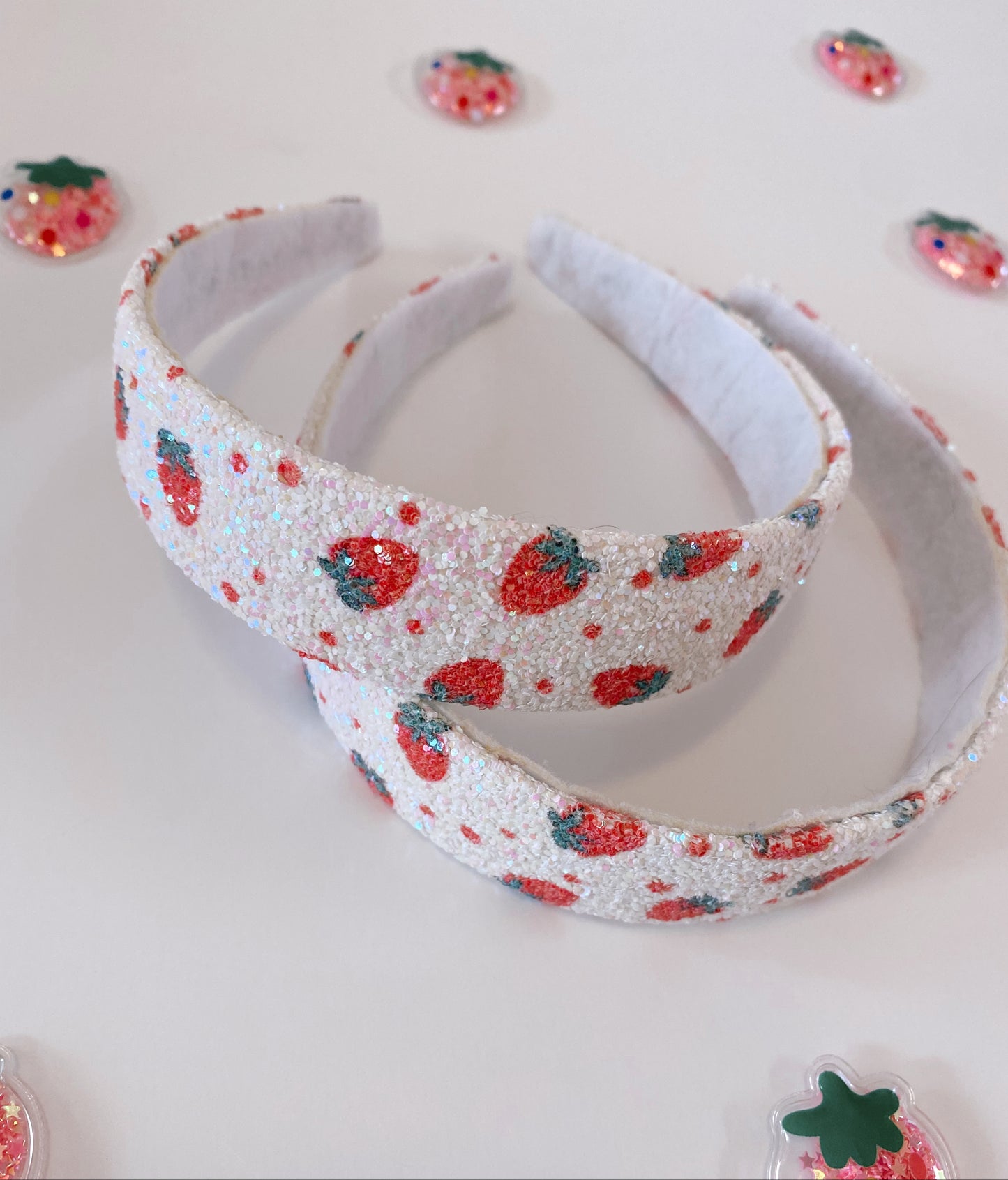 Sparkly strawberry's and crème headband