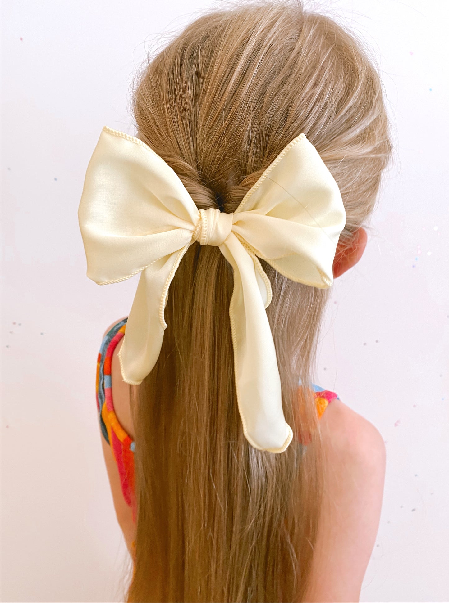 Extra large yellow silk bow