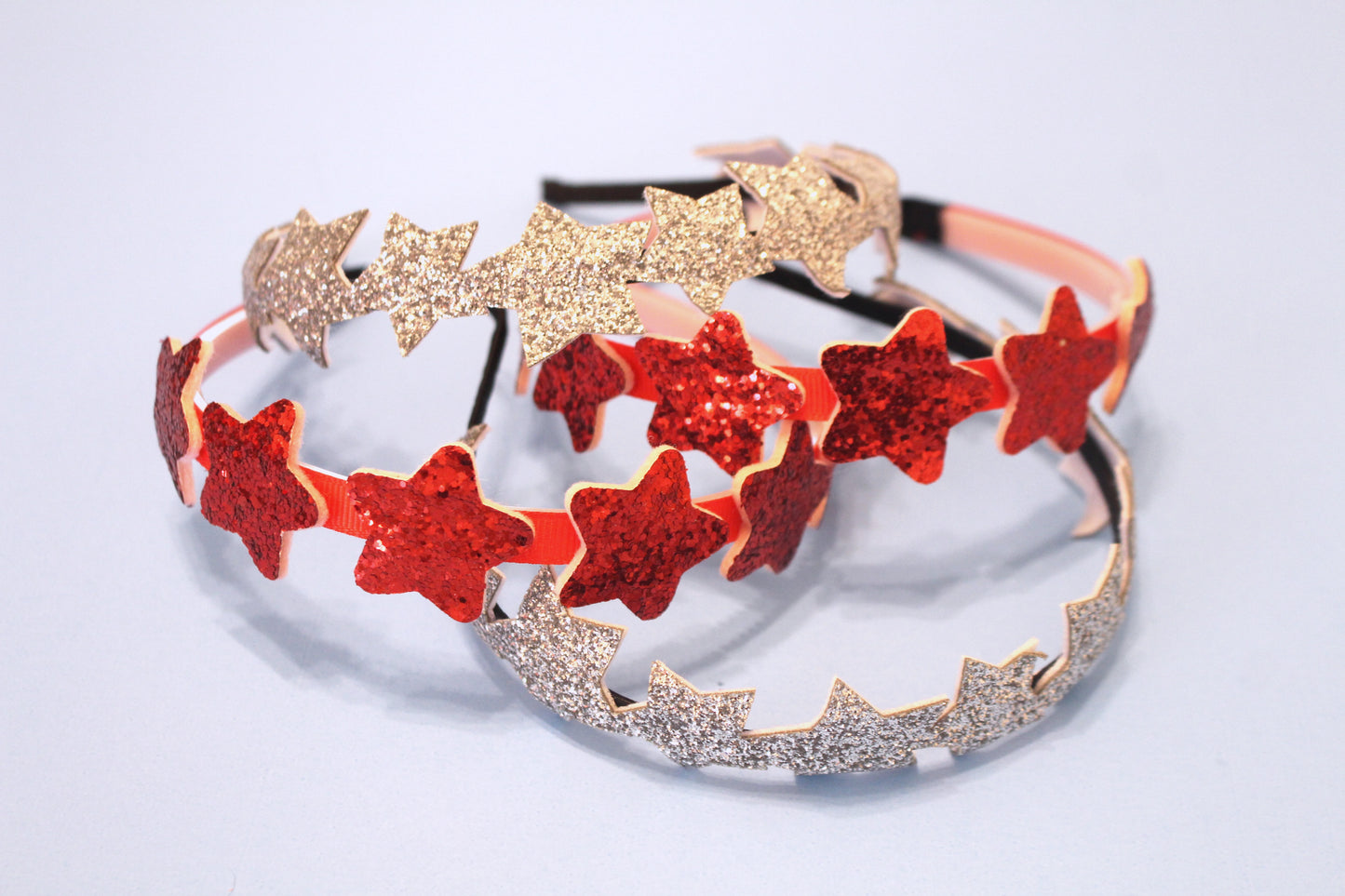 Red glitter star headband