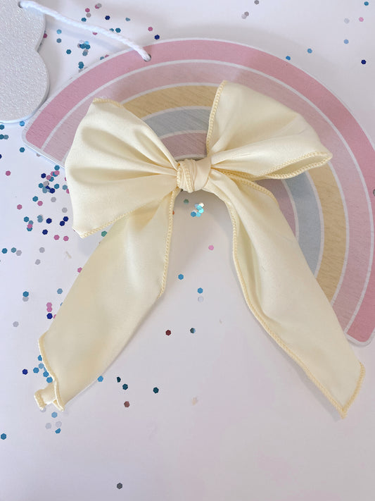 Extra large yellow silk bow