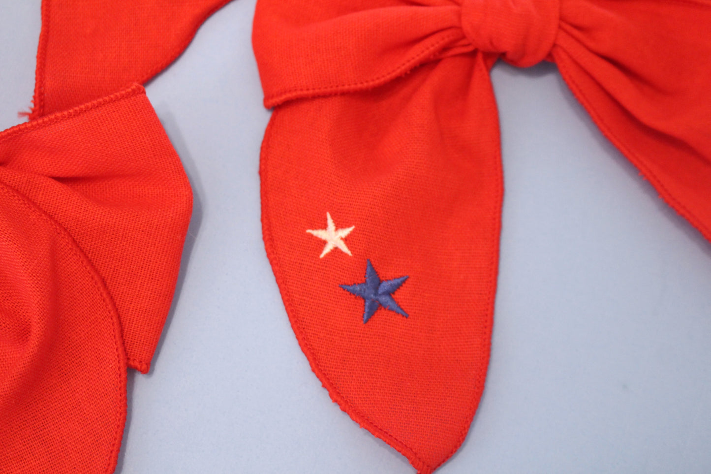 Embroidered extra large patriotic bow