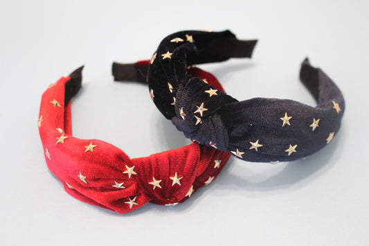 Velvet star knotted headbands