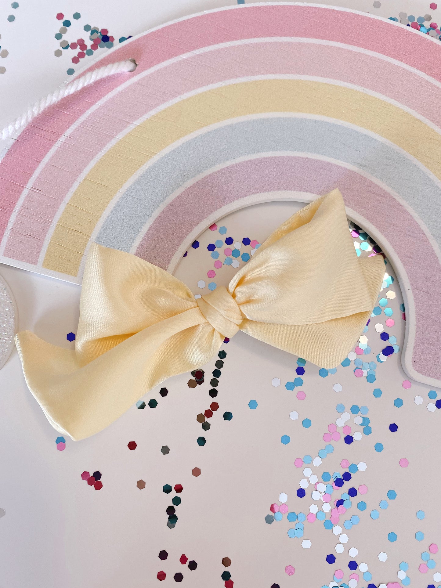 Small yellow silk bow