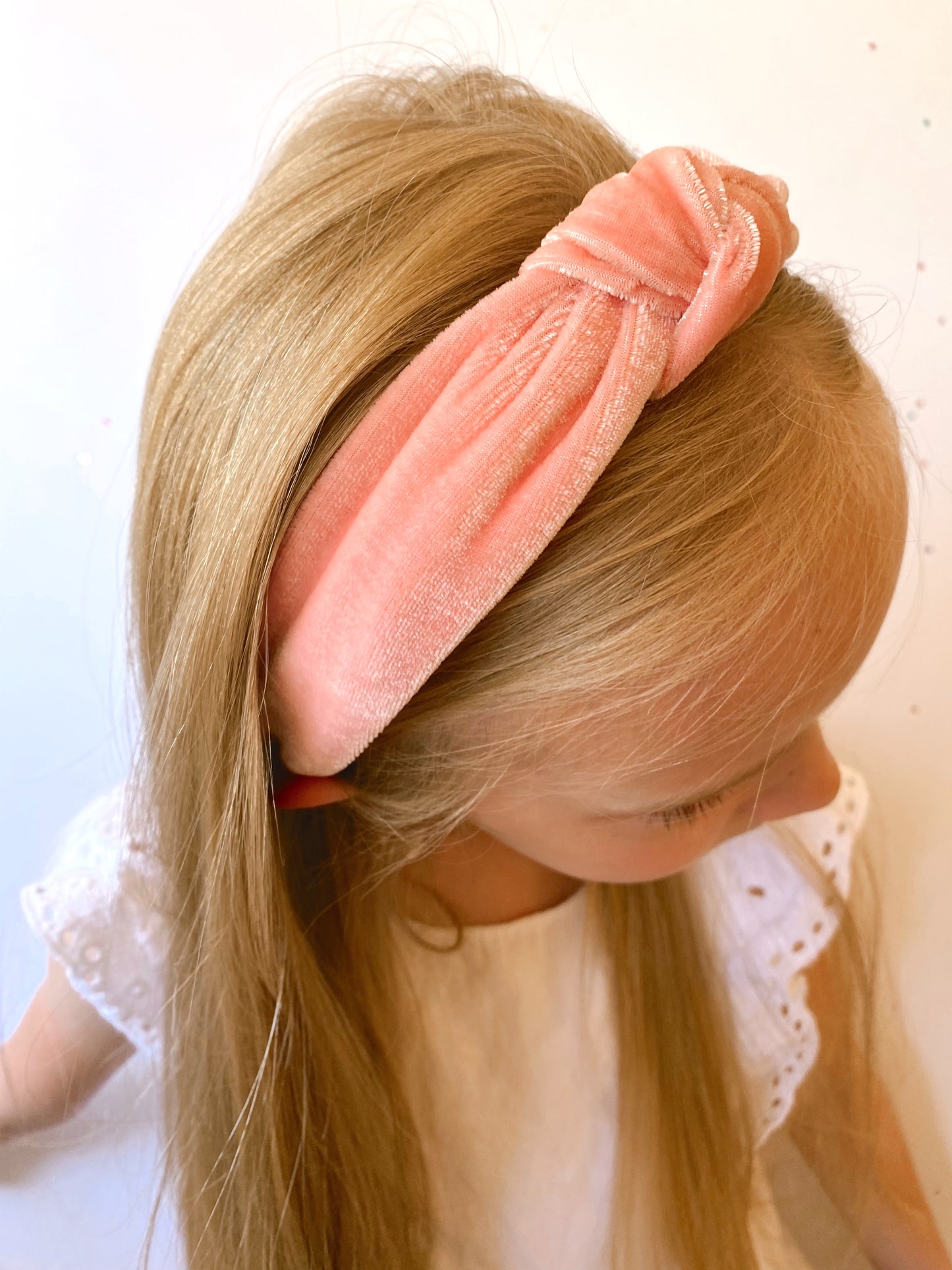 Soft pink velvet headband