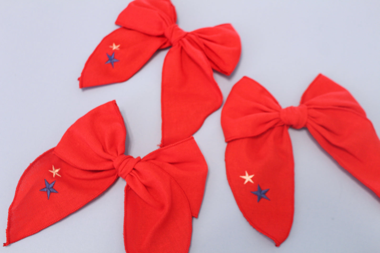 Embroidered extra large patriotic bow