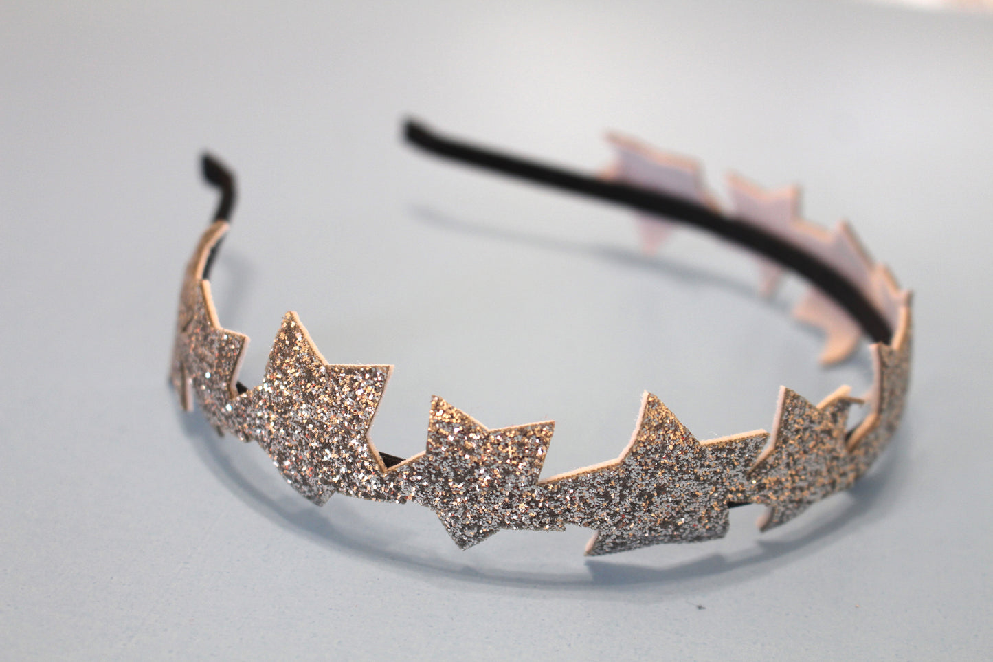 Silver glitter star headband