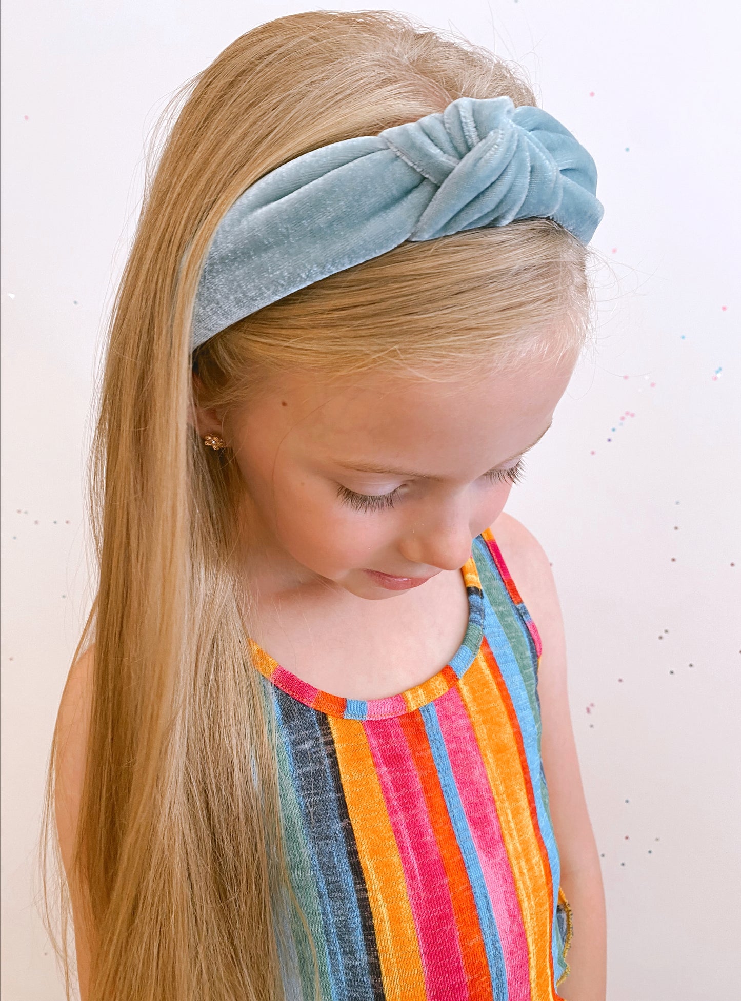 Blue velvet headband