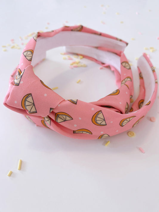 Pink lemonade knotted headband