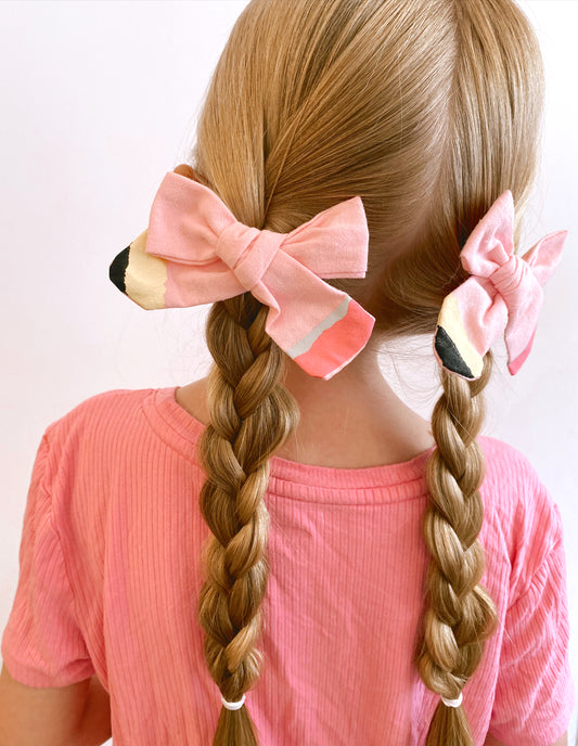 Pink pencil bow set