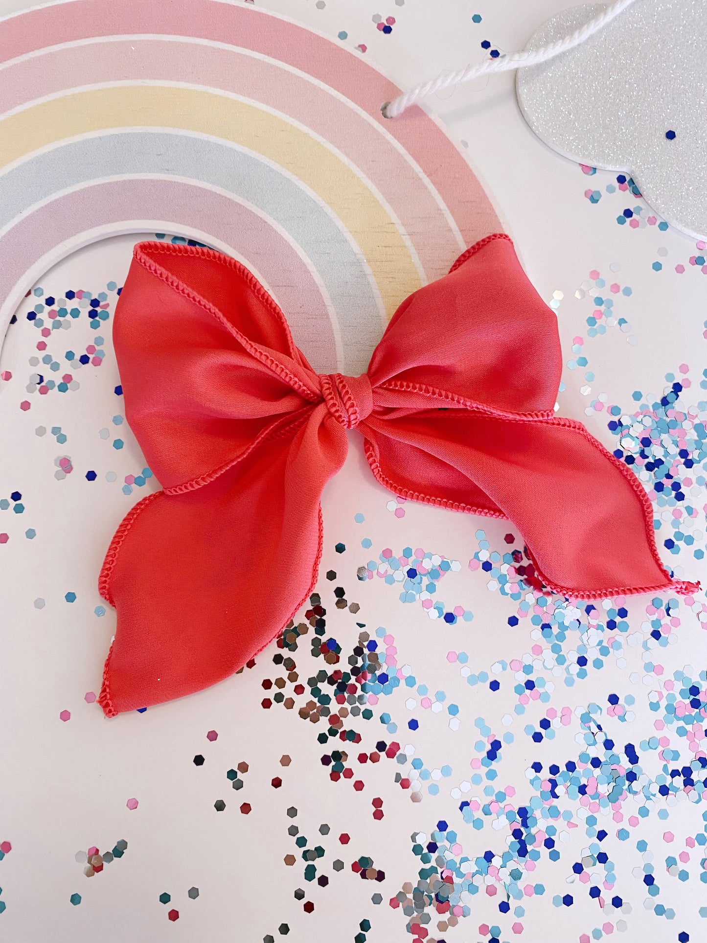 Large bright pink silk bow