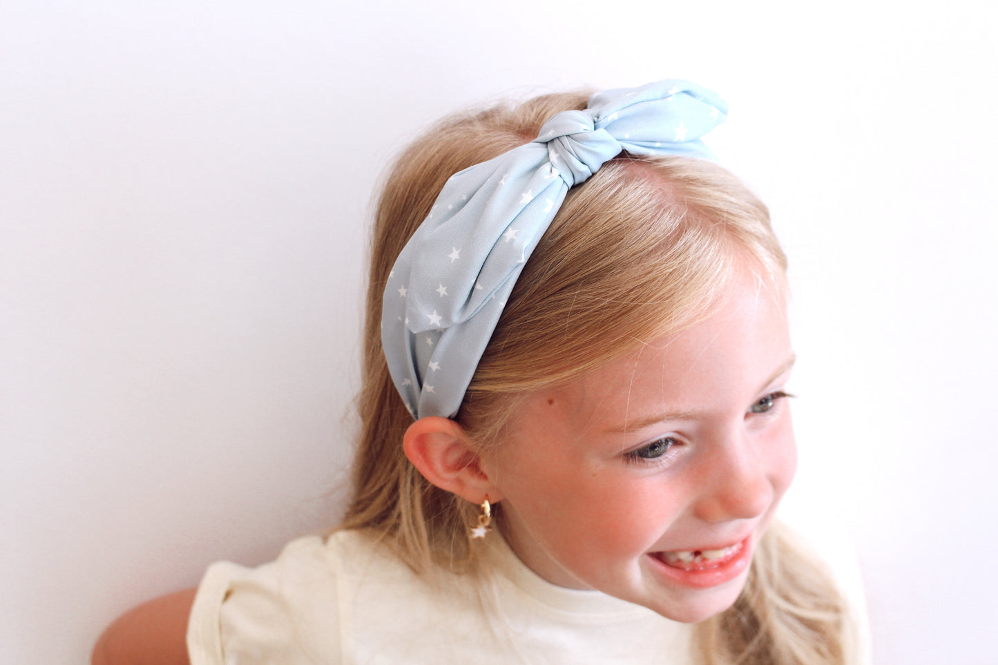 Blue star knotted bow headband