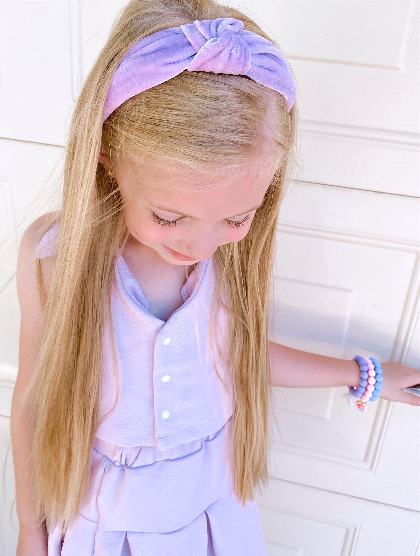 Purple velvet headband