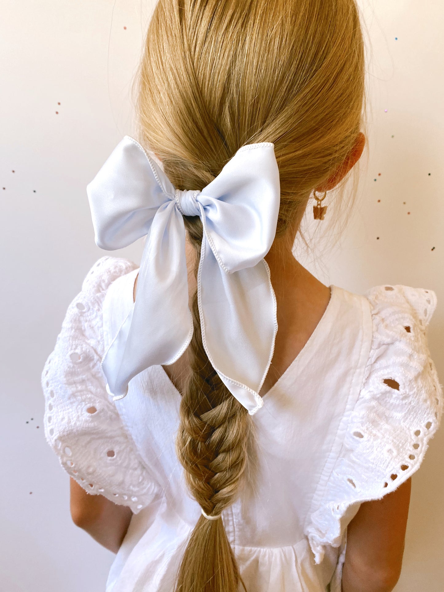 Extra large soft blue silk bow