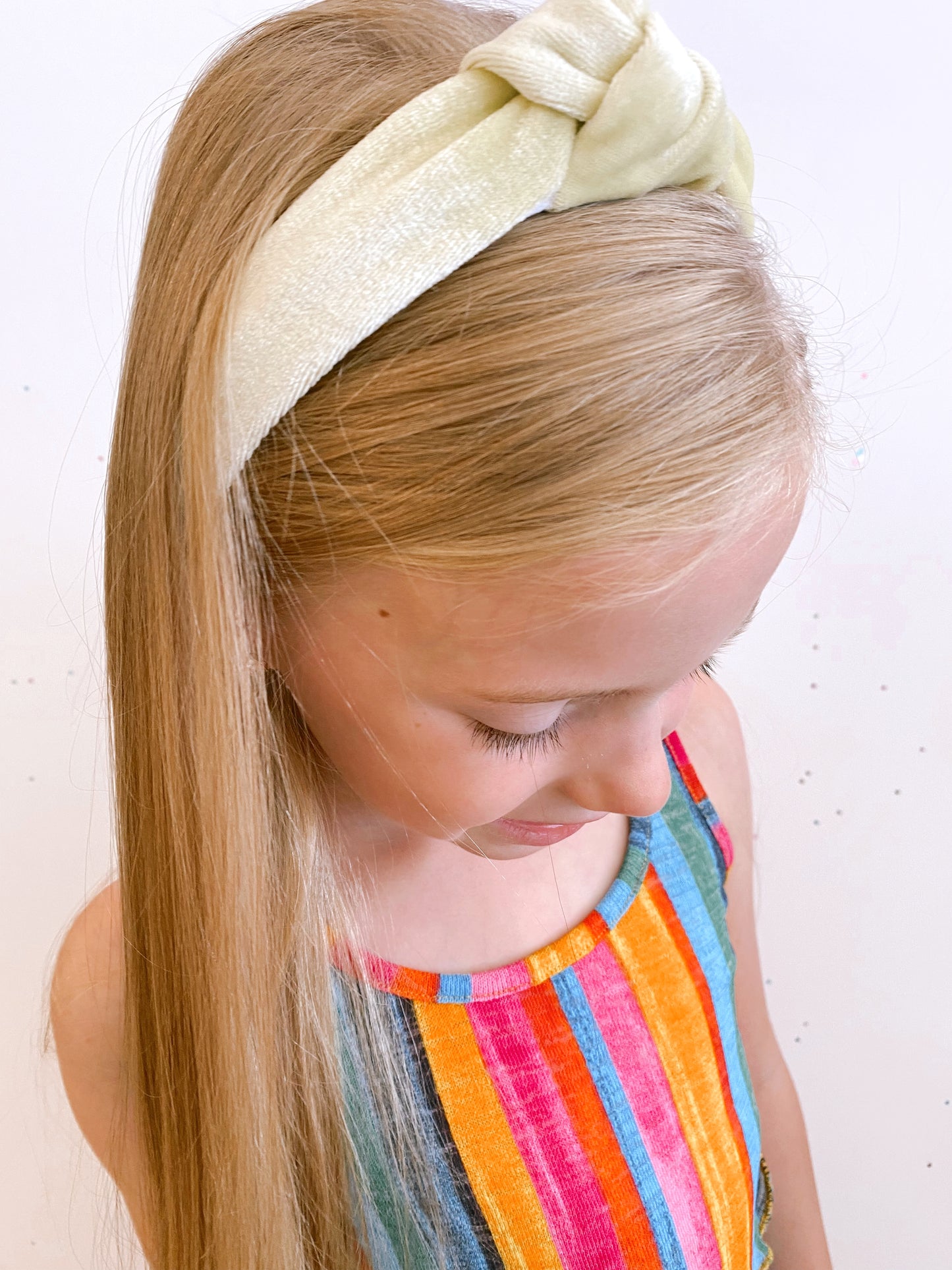 Yellow velvet headband