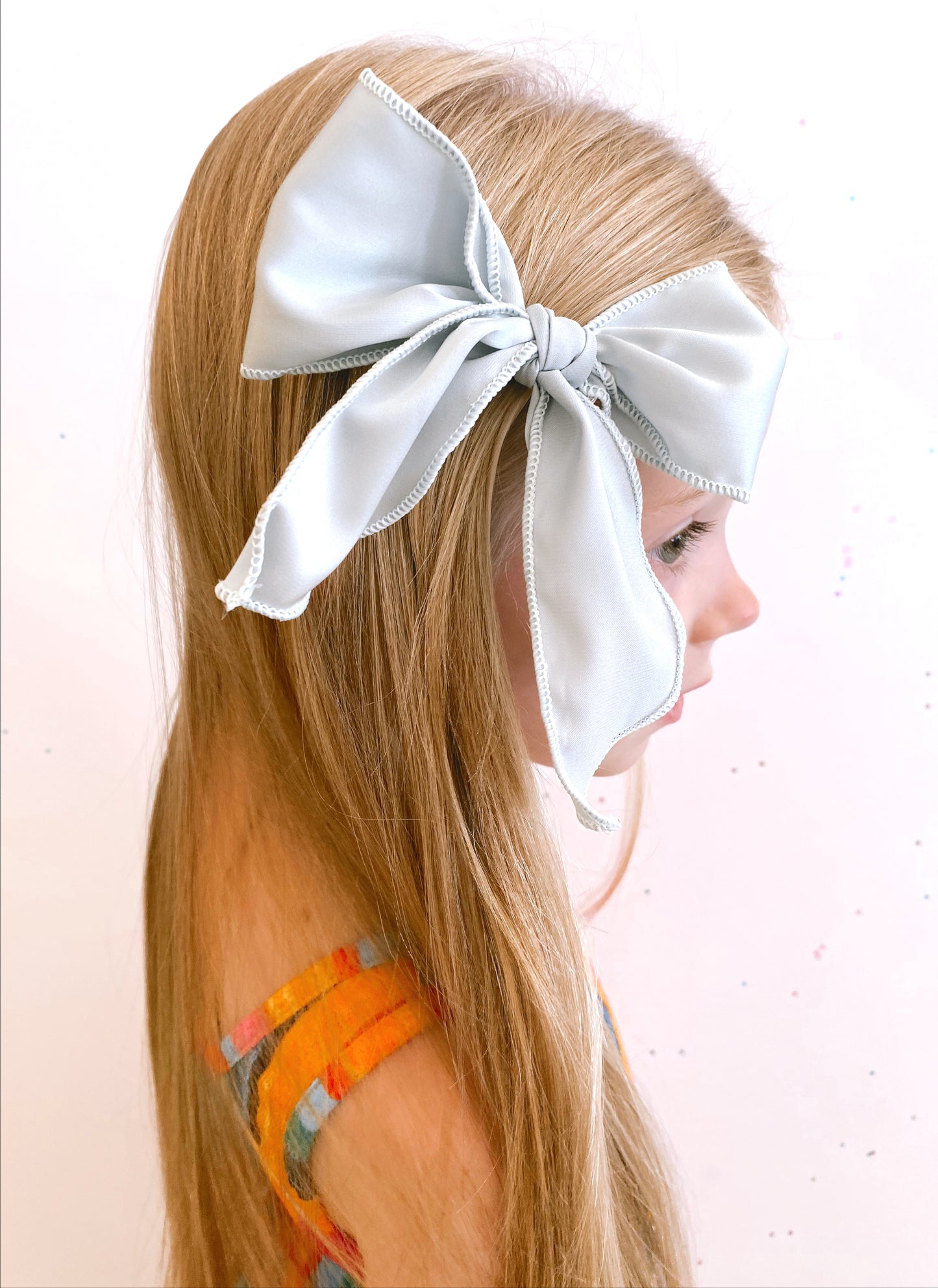 Large Sage silk bow