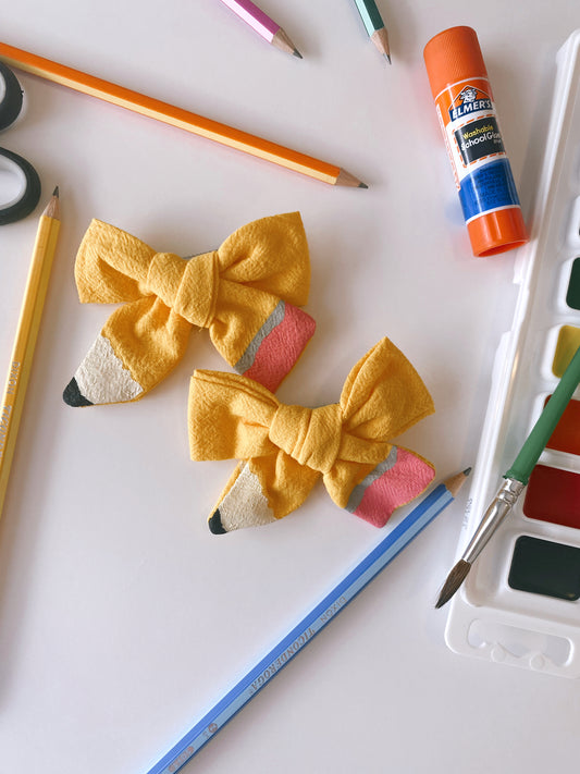 Yellow pencil bow set