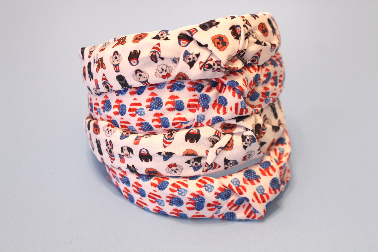 Patriotic pups knotted headband