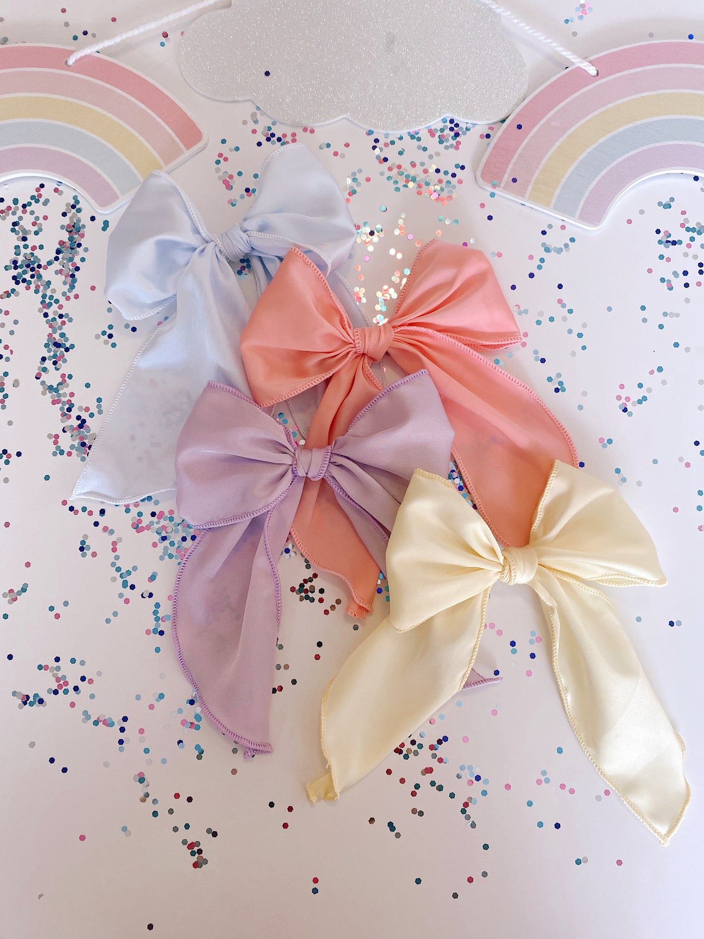 Extra large soft pink silk bow