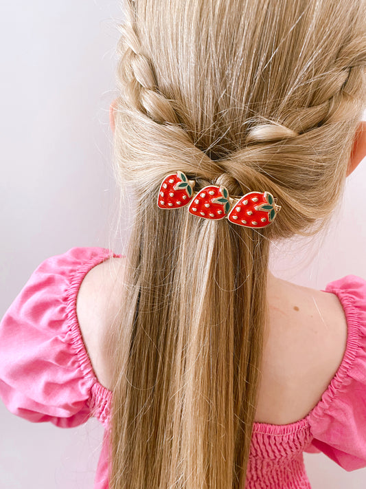 Strawberry trio hair clip