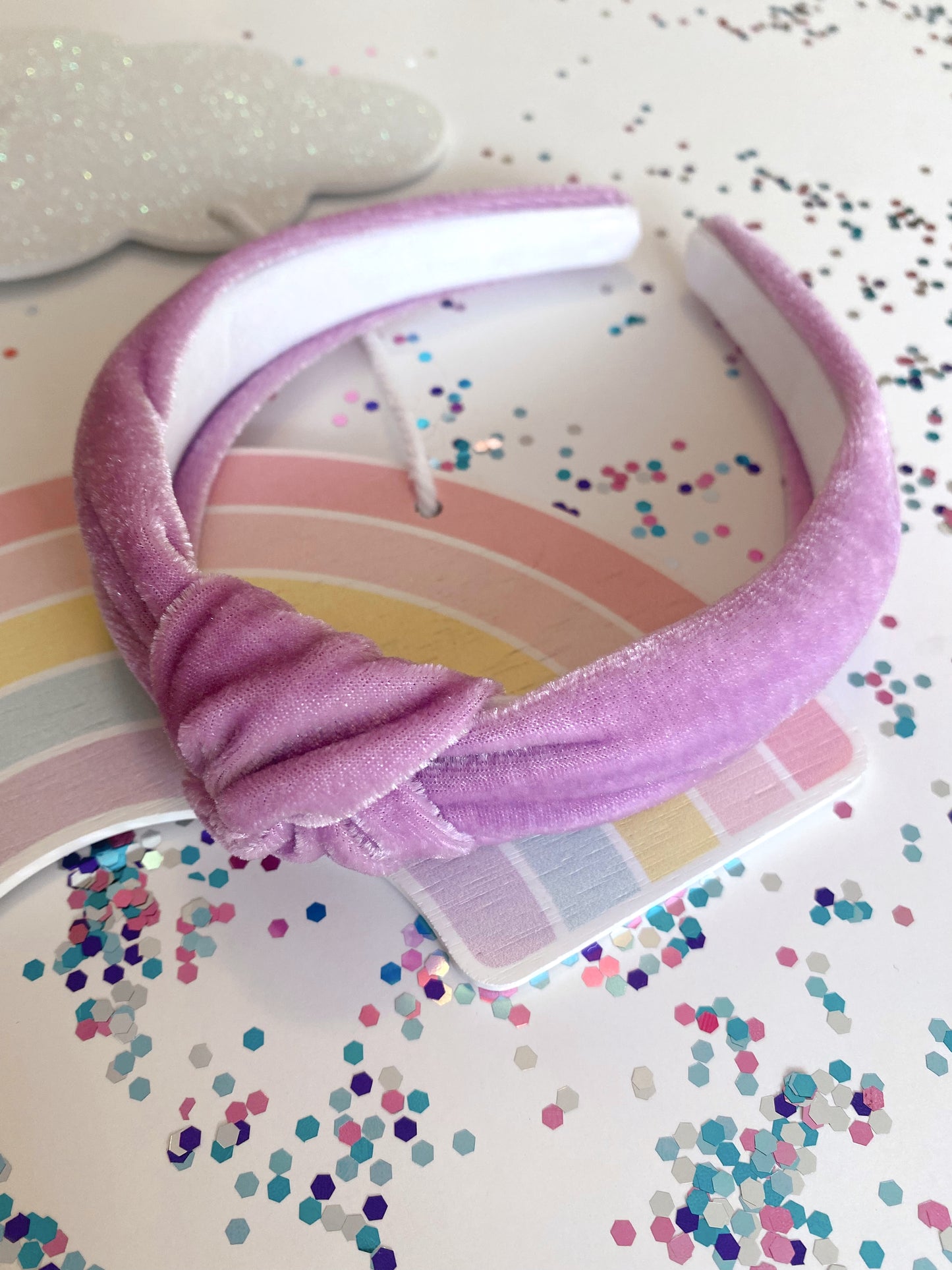 Purple velvet headband