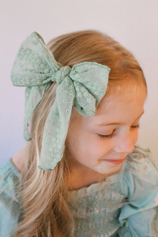 extra large sage wildflower bow