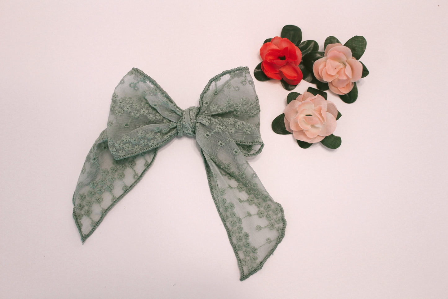 extra large sage wildflower bow