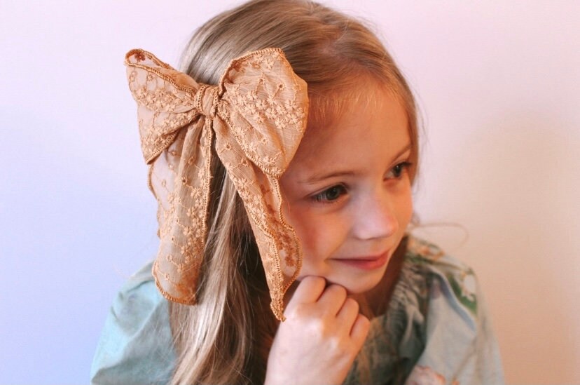 extra large mustard wildflower bow