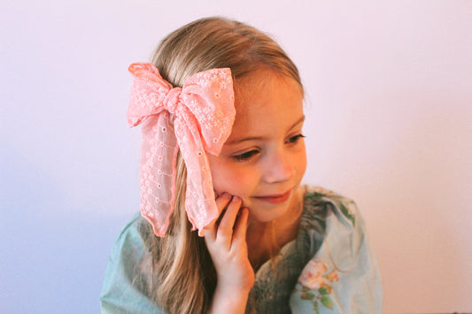 extra large pink wildflower bow