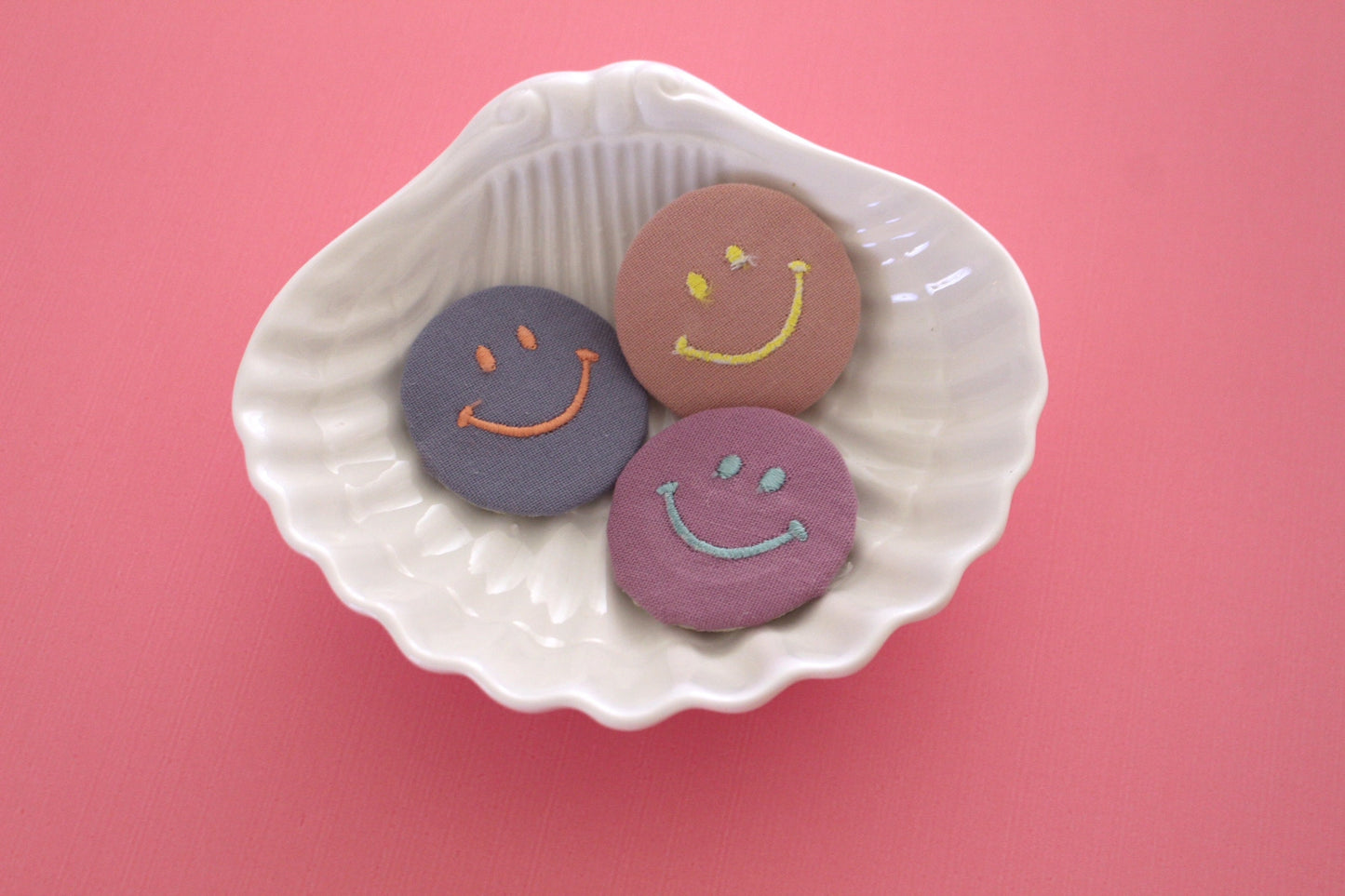 embroidered smiley clips