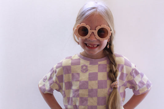 Flower girl sunglasses matte peach