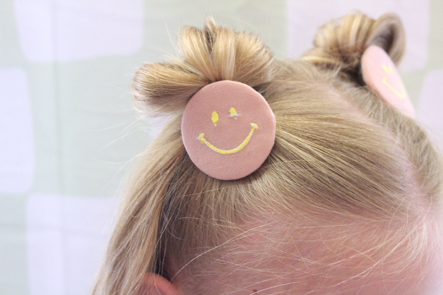 embroidered smiley clips