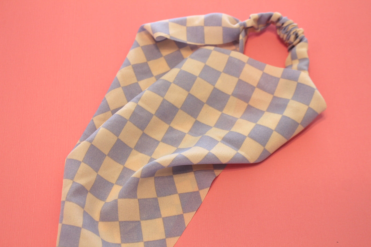 checkered banded hair kerchief