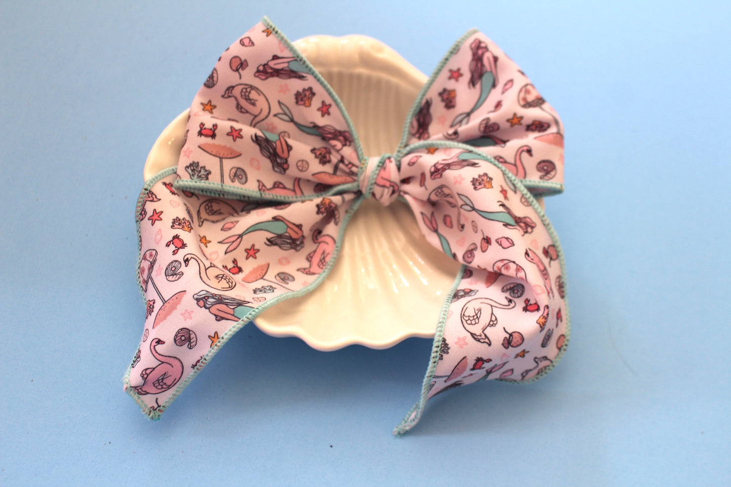 extra large mermaid print bow